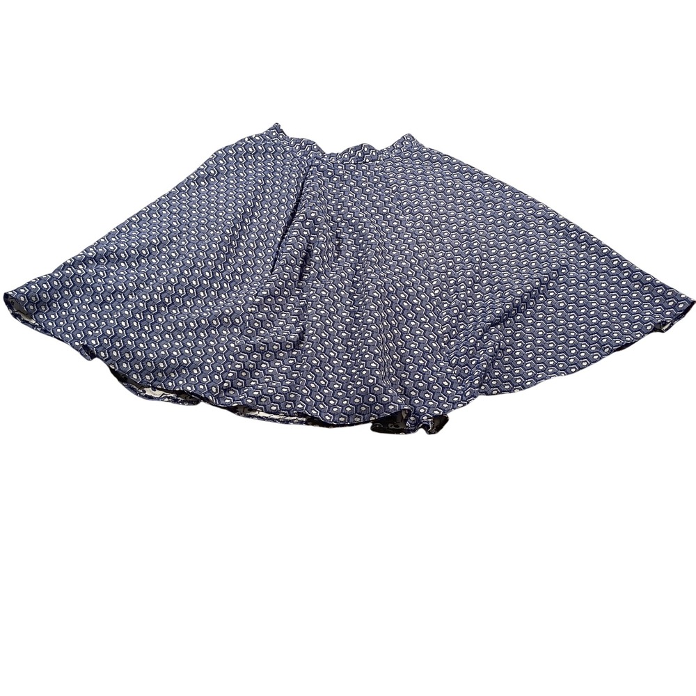Closet London Flare Skirt Womens 14 Blue Geometric Jacquard A-Line